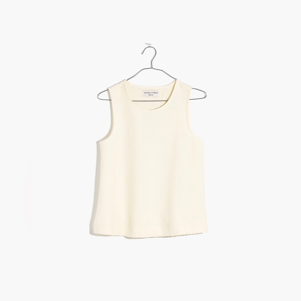 LIKE NEW Madewell Texture & Thread Split-Back Shell Top - Picture 3 of 5